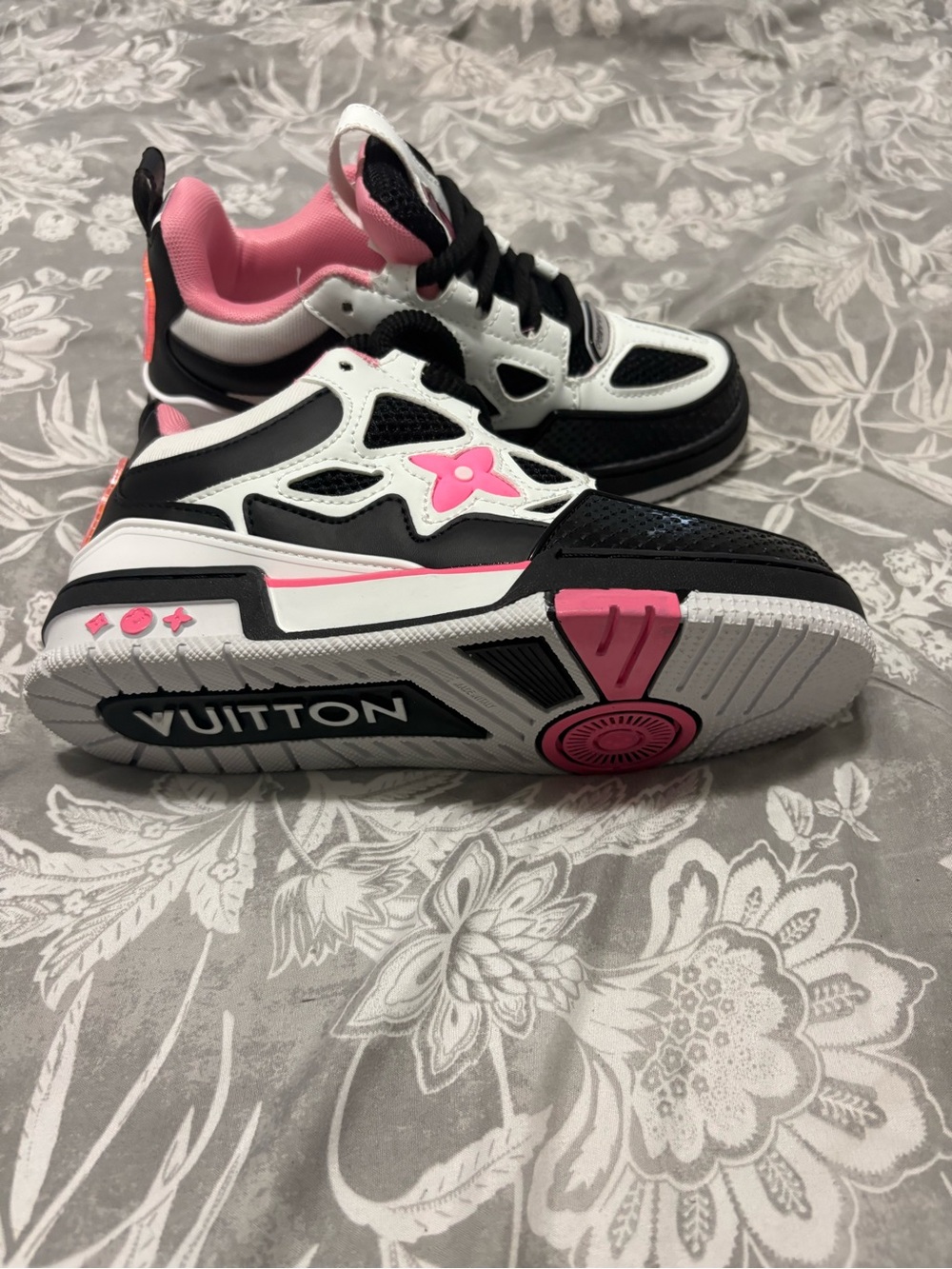Louis Vuitton Pink, Black & White Athletic Sneakers - Picture 5 of 6